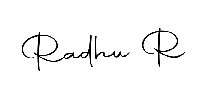 Design your own signature with our free online signature maker. With this signature software, you can create a handwritten (Autography-DOLnW) signature for name Radhu R. Radhu R signature style 10 images and pictures png