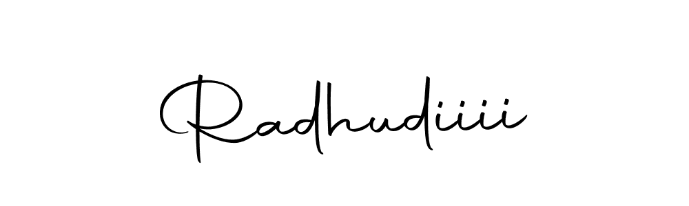 Design your own signature with our free online signature maker. With this signature software, you can create a handwritten (Autography-DOLnW) signature for name Radhudiiii. Radhudiiii signature style 10 images and pictures png