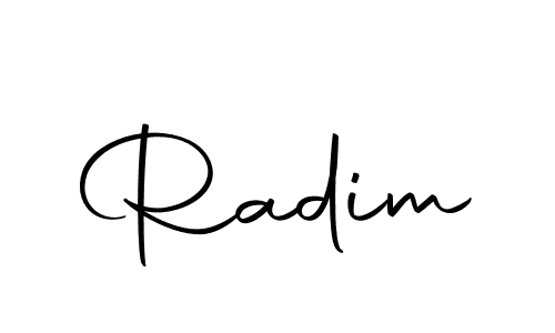 Use a signature maker to create a handwritten signature online. With this signature software, you can design (Autography-DOLnW) your own signature for name Radim. Radim signature style 10 images and pictures png