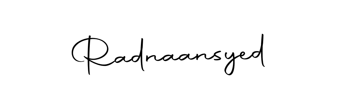 How to make Radnaansyed name signature. Use Autography-DOLnW style for creating short signs online. This is the latest handwritten sign. Radnaansyed signature style 10 images and pictures png