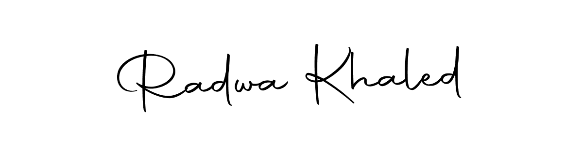 Use a signature maker to create a handwritten signature online. With this signature software, you can design (Autography-DOLnW) your own signature for name Radwa Khaled. Radwa Khaled signature style 10 images and pictures png