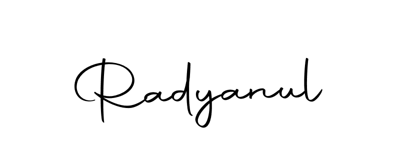 You should practise on your own different ways (Autography-DOLnW) to write your name (Radyanul) in signature. don't let someone else do it for you. Radyanul signature style 10 images and pictures png