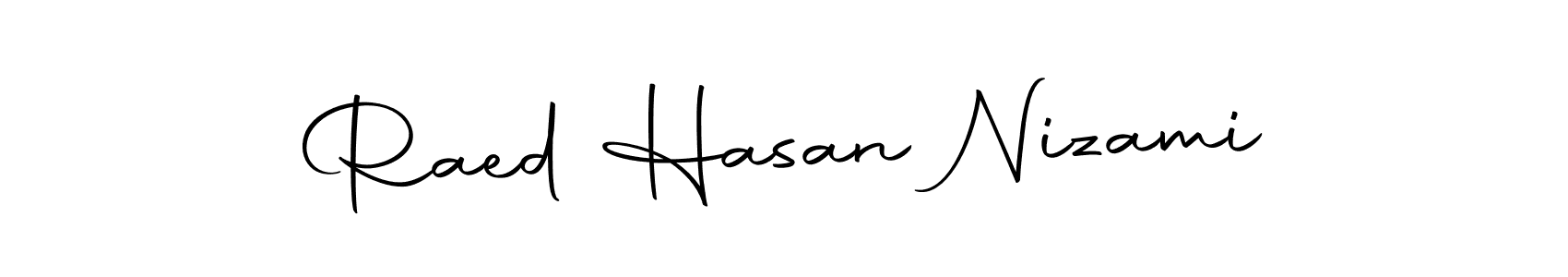 The best way (Autography-DOLnW) to make a short signature is to pick only two or three words in your name. The name Raed Hasan Nizami include a total of six letters. For converting this name. Raed Hasan Nizami signature style 10 images and pictures png