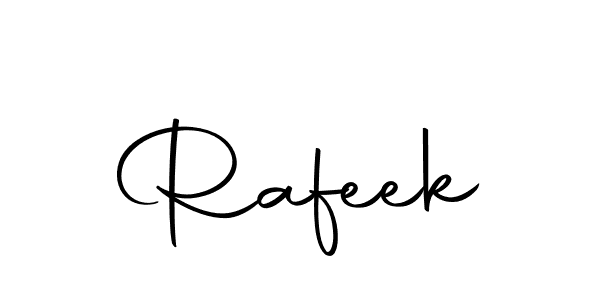 Use a signature maker to create a handwritten signature online. With this signature software, you can design (Autography-DOLnW) your own signature for name Rafeek. Rafeek signature style 10 images and pictures png