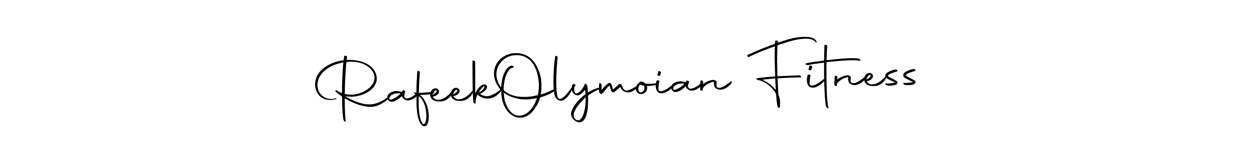 This is the best signature style for the Rafeek  Olymoian Fitness name. Also you like these signature font (Autography-DOLnW). Mix name signature. Rafeek  Olymoian Fitness signature style 10 images and pictures png