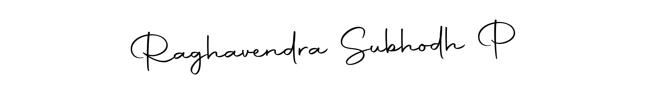 Design your own signature with our free online signature maker. With this signature software, you can create a handwritten (Autography-DOLnW) signature for name Raghavendra Subhodh P. Raghavendra Subhodh P signature style 10 images and pictures png