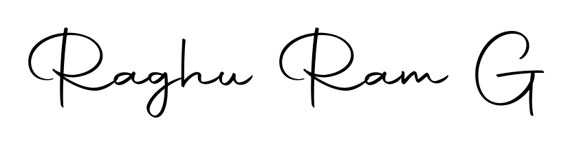 A dynamic signature style for Raghu Ram G using Autography-DOLnW script. Designed to look authentic, handwritten, and professional. Raghu Ram G signature style 10 images and pictures png