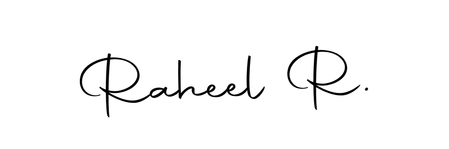 Similarly Autography-DOLnW is the best handwritten signature design. Signature creator online .You can use it as an online autograph creator for name Raheel R.. Raheel R. signature style 10 images and pictures png