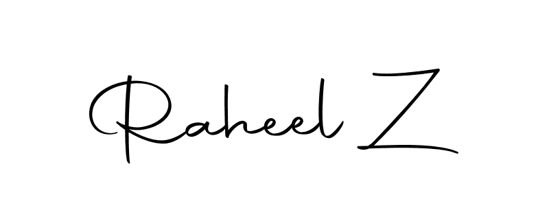 How to make Raheel Z signature? Autography-DOLnW is a professional autograph style. Create handwritten signature for Raheel Z name. Raheel Z signature style 10 images and pictures png