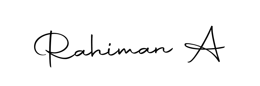 You should practise on your own different ways (Autography-DOLnW) to write your name (Rahiman A) in signature. don't let someone else do it for you. Rahiman A signature style 10 images and pictures png