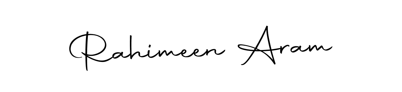 How to make Rahimeen Aram name signature. Use Autography-DOLnW style for creating short signs online. This is the latest handwritten sign. Rahimeen Aram signature style 10 images and pictures png