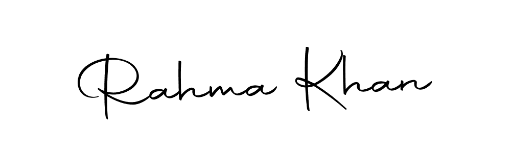 How to make Rahma Khan name signature. Use Autography-DOLnW style for creating short signs online. This is the latest handwritten sign. Rahma Khan signature style 10 images and pictures png