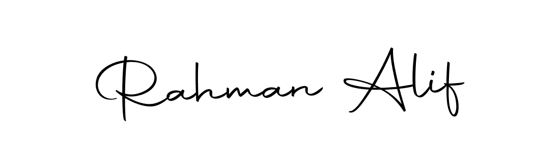 Use a signature maker to create a handwritten signature online. With this signature software, you can design (Autography-DOLnW) your own signature for name Rahman Alif. Rahman Alif signature style 10 images and pictures png