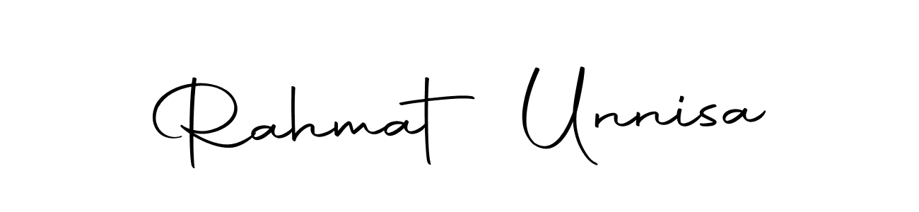 Use a signature maker to create a handwritten signature online. With this signature software, you can design (Autography-DOLnW) your own signature for name Rahmat Unnisa. Rahmat Unnisa signature style 10 images and pictures png