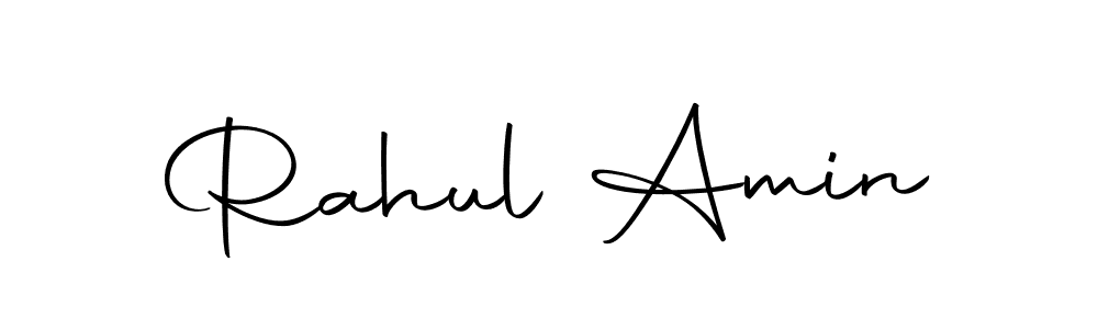 How to make Rahul Amin name signature. Use Autography-DOLnW style for creating short signs online. This is the latest handwritten sign. Rahul Amin signature style 10 images and pictures png