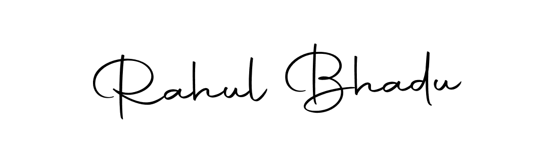 How to make Rahul Bhadu name signature. Use Autography-DOLnW style for creating short signs online. This is the latest handwritten sign. Rahul Bhadu signature style 10 images and pictures png