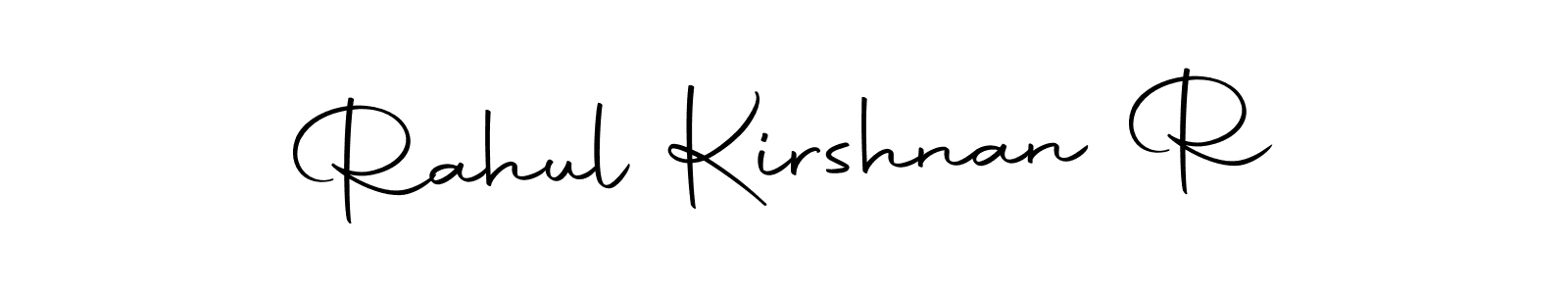 How to make Rahul Kirshnan R name signature. Use Autography-DOLnW style for creating short signs online. This is the latest handwritten sign. Rahul Kirshnan R signature style 10 images and pictures png
