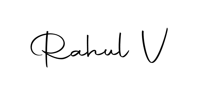 You can use this online signature creator to create a handwritten signature for the name Rahul V. This is the best online autograph maker. Rahul V signature style 10 images and pictures png