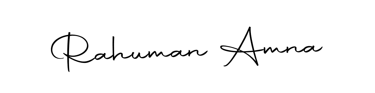 Create a beautiful signature design for name Rahuman Amna. With this signature (Autography-DOLnW) fonts, you can make a handwritten signature for free. Rahuman Amna signature style 10 images and pictures png