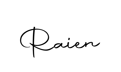 Use a signature maker to create a handwritten signature online. With this signature software, you can design (Autography-DOLnW) your own signature for name Raien. Raien signature style 10 images and pictures png