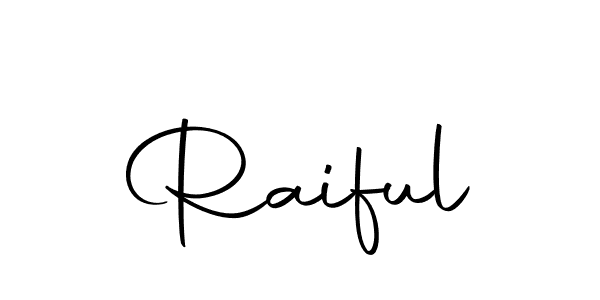 Use a signature maker to create a handwritten signature online. With this signature software, you can design (Autography-DOLnW) your own signature for name Raiful. Raiful signature style 10 images and pictures png