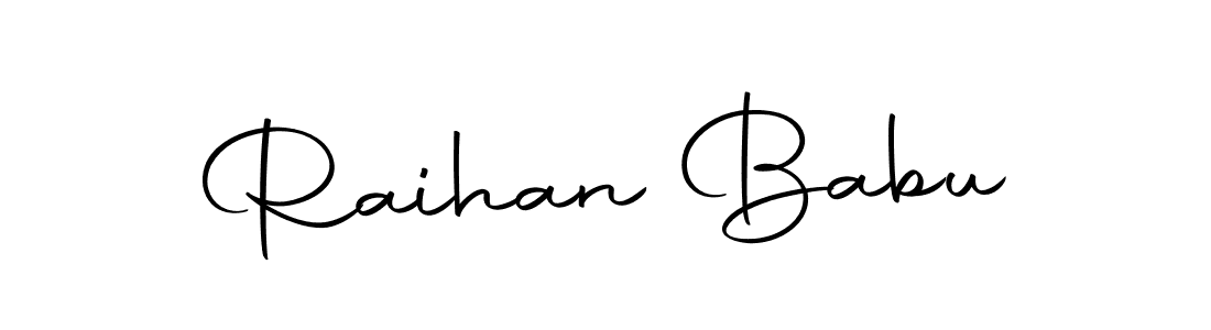 You should practise on your own different ways (Autography-DOLnW) to write your name (Raihan Babu) in signature. don't let someone else do it for you. Raihan Babu signature style 10 images and pictures png