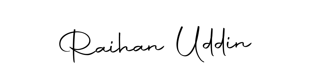 Design your own signature with our free online signature maker. With this signature software, you can create a handwritten (Autography-DOLnW) signature for name Raihan Uddin. Raihan Uddin signature style 10 images and pictures png