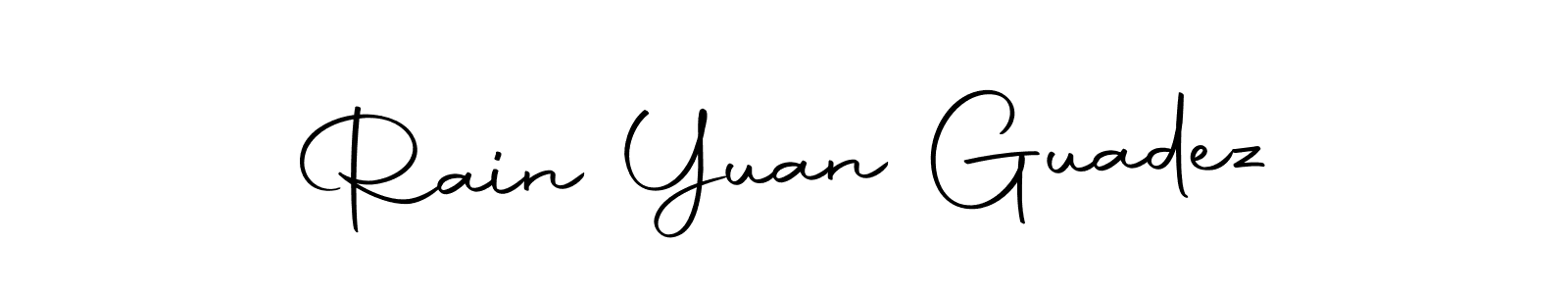 How to make Rain Yuan Guadez name signature. Use Autography-DOLnW style for creating short signs online. This is the latest handwritten sign. Rain Yuan Guadez signature style 10 images and pictures png