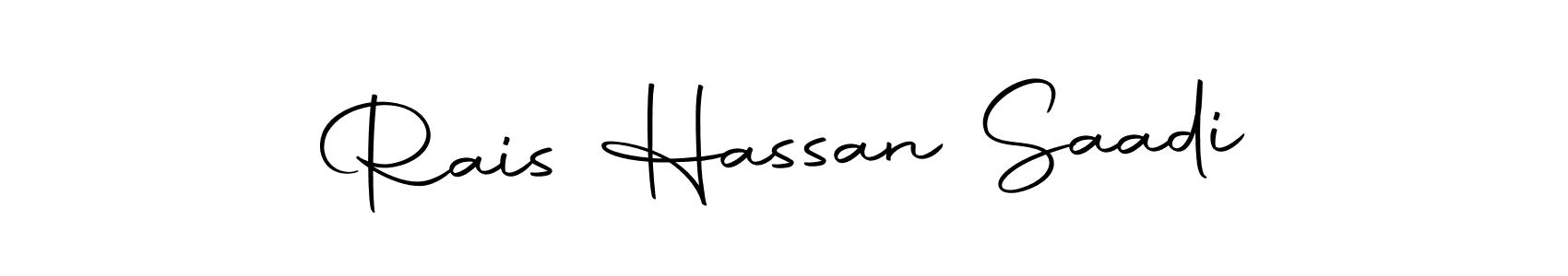 Create a beautiful signature design for name Rais Hassan Saadi. With this signature (Autography-DOLnW) fonts, you can make a handwritten signature for free. Rais Hassan Saadi signature style 10 images and pictures png