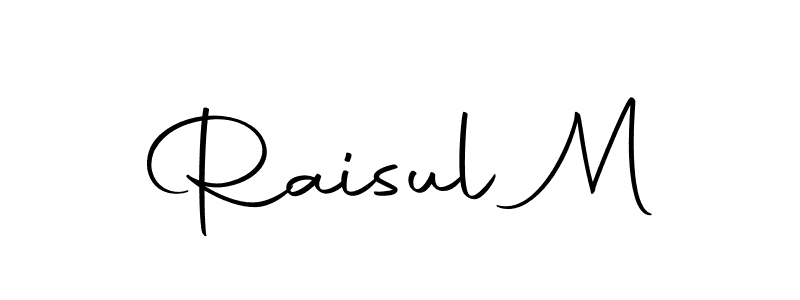 Create a beautiful signature design for name Raisul M. With this signature (Autography-DOLnW) fonts, you can make a handwritten signature for free. Raisul M signature style 10 images and pictures png