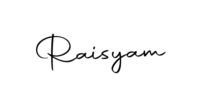 Design your own signature with our free online signature maker. With this signature software, you can create a handwritten (Autography-DOLnW) signature for name Raisyam. Raisyam signature style 10 images and pictures png