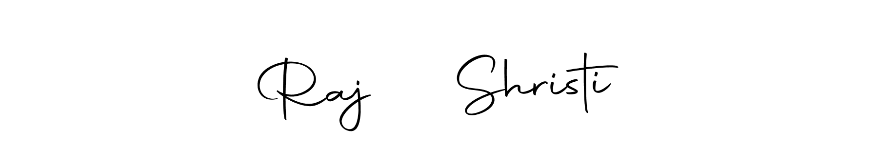 How to make Raj ❤️ Shristi name signature. Use Autography-DOLnW style for creating short signs online. This is the latest handwritten sign. Raj ❤️ Shristi signature style 10 images and pictures png