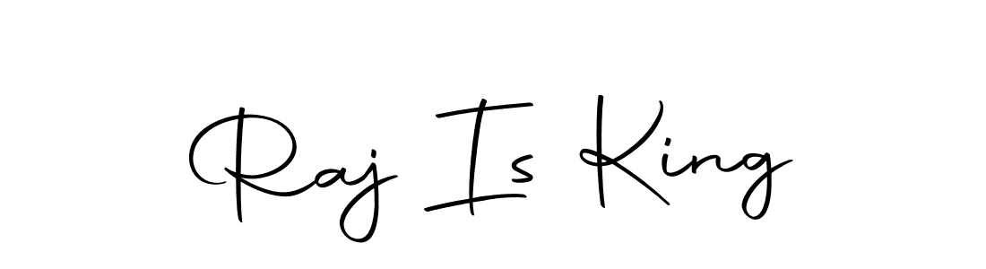 How to make Raj Is King name signature. Use Autography-DOLnW style for creating short signs online. This is the latest handwritten sign. Raj Is King signature style 10 images and pictures png