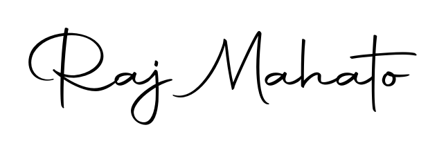 The Autography-DOLnW typeface gives name Raj Mahato a refined look. Suitable for certificates, diplomas, and official verification. Raj Mahato signature style 10 images and pictures png