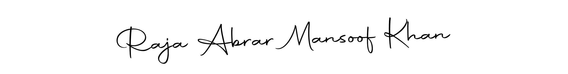 Design your own signature with our free online signature maker. With this signature software, you can create a handwritten (Autography-DOLnW) signature for name Raja Abrar Mansoof Khan. Raja Abrar Mansoof Khan signature style 10 images and pictures png