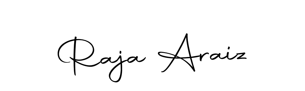 How to make Raja Araiz name signature. Use Autography-DOLnW style for creating short signs online. This is the latest handwritten sign. Raja Araiz signature style 10 images and pictures png