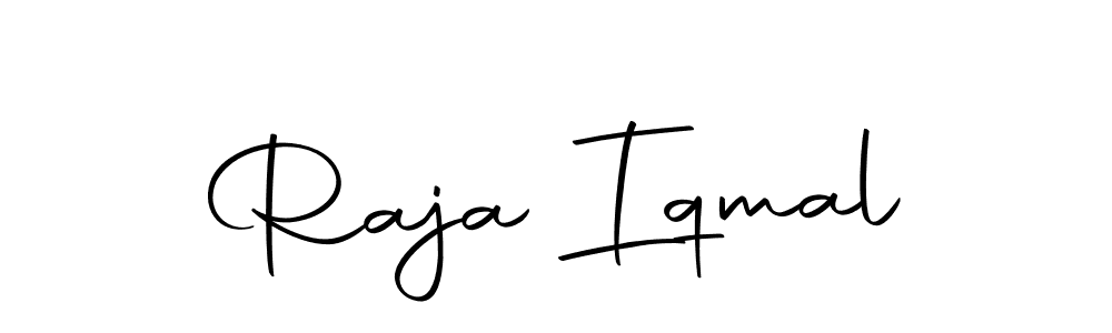 You should practise on your own different ways (Autography-DOLnW) to write your name (Raja Iqmal) in signature. don't let someone else do it for you. Raja Iqmal signature style 10 images and pictures png