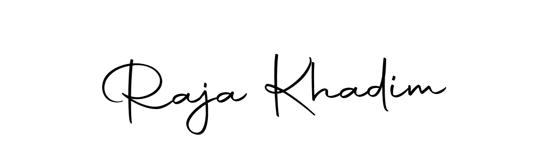 You should practise on your own different ways (Autography-DOLnW) to write your name (Raja Khadim) in signature. don't let someone else do it for you. Raja Khadim signature style 10 images and pictures png