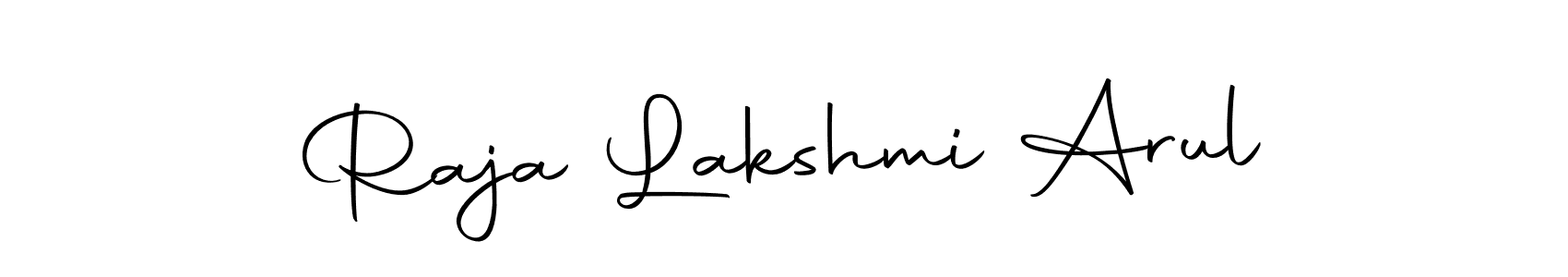 Design your own signature with our free online signature maker. With this signature software, you can create a handwritten (Autography-DOLnW) signature for name Raja Lakshmi Arul. Raja Lakshmi Arul signature style 10 images and pictures png