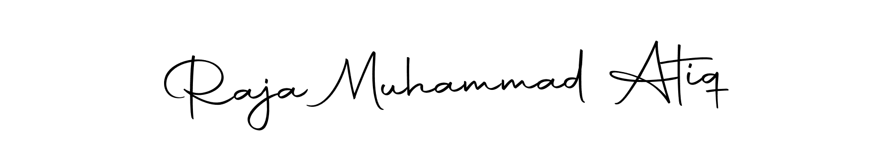 How to make Raja Muhammad Atiq name signature. Use Autography-DOLnW style for creating short signs online. This is the latest handwritten sign. Raja Muhammad Atiq signature style 10 images and pictures png