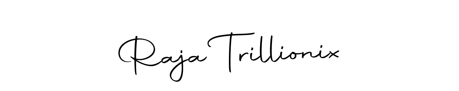 Here are the top 10 professional signature styles for the name Raja Trillionix. These are the best autograph styles you can use for your name. Raja Trillionix signature style 10 images and pictures png