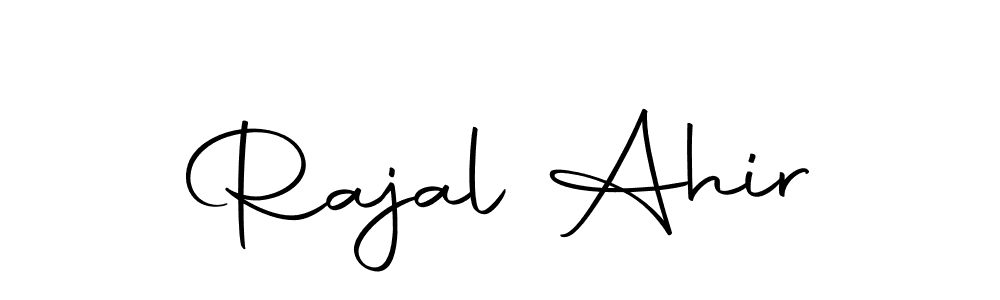 How to make Rajal Ahir name signature. Use Autography-DOLnW style for creating short signs online. This is the latest handwritten sign. Rajal Ahir signature style 10 images and pictures png