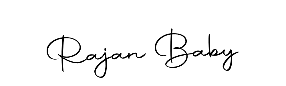 Rajan Baby stylish signature style. Best Handwritten Sign (Autography-DOLnW) for my name. Handwritten Signature Collection Ideas for my name Rajan Baby. Rajan Baby signature style 10 images and pictures png