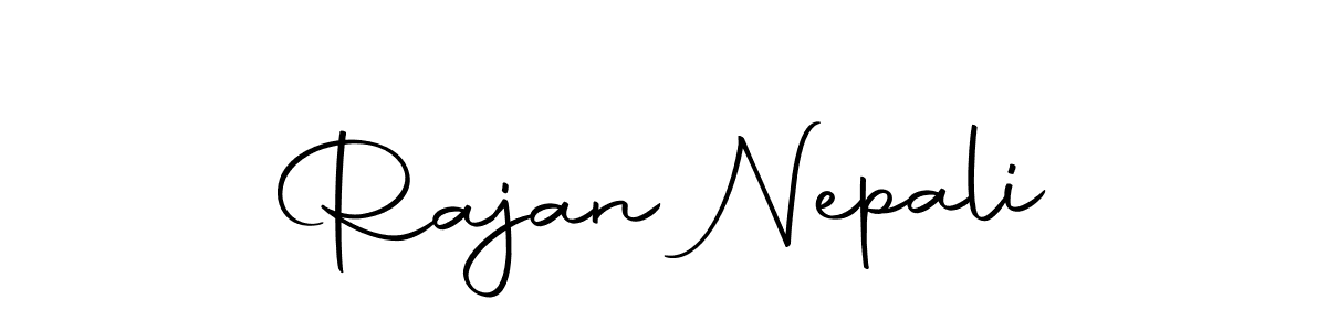 How to make Rajan Nepali name signature. Use Autography-DOLnW style for creating short signs online. This is the latest handwritten sign. Rajan Nepali signature style 10 images and pictures png
