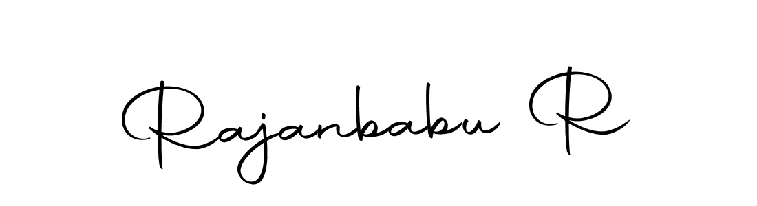 How to make Rajanbabu R name signature. Use Autography-DOLnW style for creating short signs online. This is the latest handwritten sign. Rajanbabu R signature style 10 images and pictures png