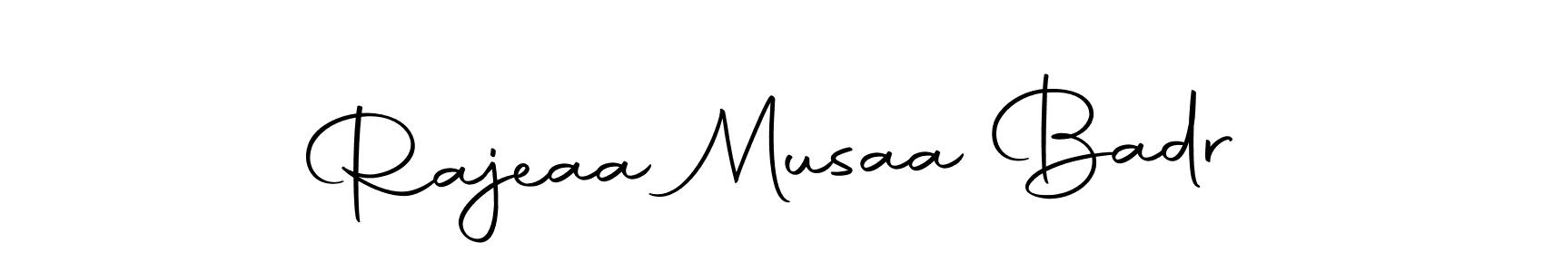 You can use this online signature creator to create a handwritten signature for the name Rajeaa Musaa Badr. This is the best online autograph maker. Rajeaa Musaa Badr signature style 10 images and pictures png