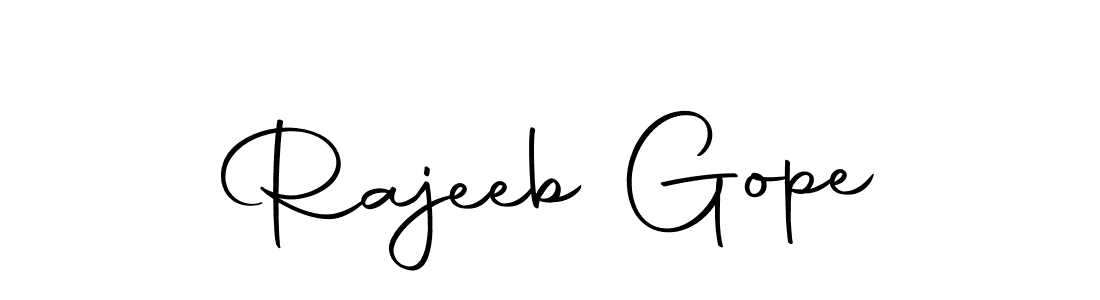 How to make Rajeeb Gope name signature. Use Autography-DOLnW style for creating short signs online. This is the latest handwritten sign. Rajeeb Gope signature style 10 images and pictures png