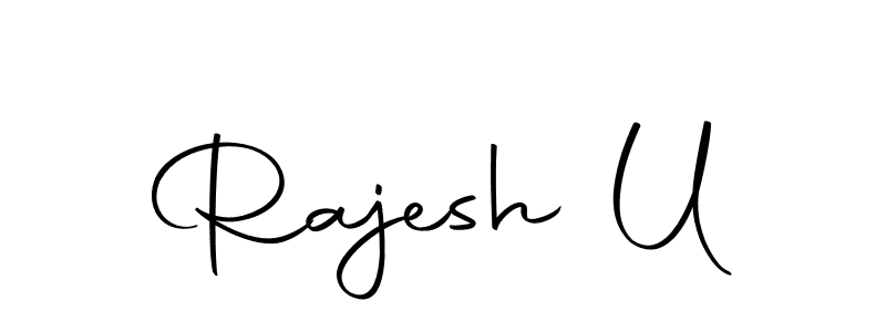 Use a signature maker to create a handwritten signature online. With this signature software, you can design (Autography-DOLnW) your own signature for name Rajesh U. Rajesh U signature style 10 images and pictures png