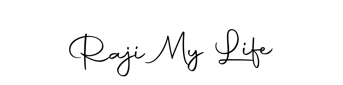 You should practise on your own different ways (Autography-DOLnW) to write your name (Raji My Life) in signature. don't let someone else do it for you. Raji My Life signature style 10 images and pictures png