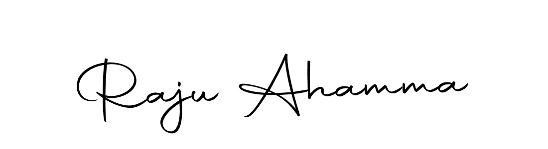 How to make Raju Ahamma name signature. Use Autography-DOLnW style for creating short signs online. This is the latest handwritten sign. Raju Ahamma signature style 10 images and pictures png
